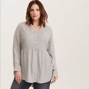 Torrid Emma Striped Challis Baby Doll Tunic
